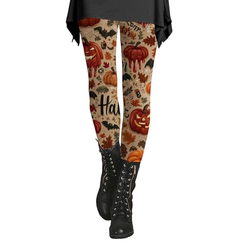 Generisch Leggings para mujer, pantalones de estampado de Halloween, pantalones de chándal coloridos, leggins deportivos, yoga, fitness, pantalones deportivos elásticos, pantalones deportivos suaves