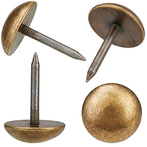 Retro Solid Pure Brass Tacks As Antique Upholstery Tacks For Furniture, Decorative Push Pins For Wood,Carpet Tacks,Hardware Tacks,Cap Tacks,Thumb Tacks,Brass Fasteners(7/10",18Mm Brozen Color,10 Pcs ) #TOP5
