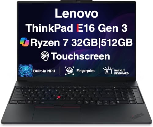 Lenovo ThinkPad E16 Gen 3 Laptop 16" FHD+ Touch, Ryzen 7 250, 32GB/512GB