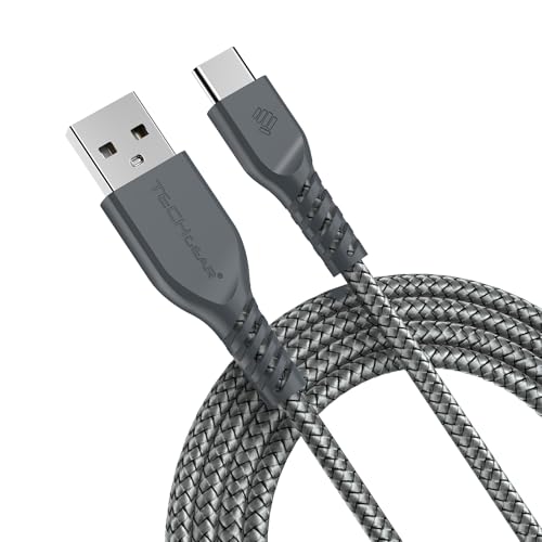 TECHGEAR USB C to USB A 2M Long STRONG Braided Data & Charging Cable for Amazon Fire HD 8 14th/12th/10th Fire HD 10/Plus/Kids Pro 13th/11th Generation Fire 7 2022 Max 11 2023 Kindle charger