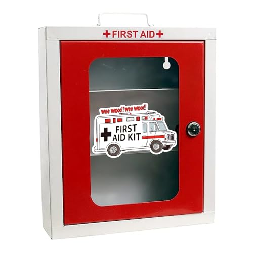 Image of Cute Design First Aid Decals (4-Pack), 4 Inches - Strong Adhesive, Durable, Waterproof - Addition to First Aid Boxes, Emergency Kits, Medical Supplies
