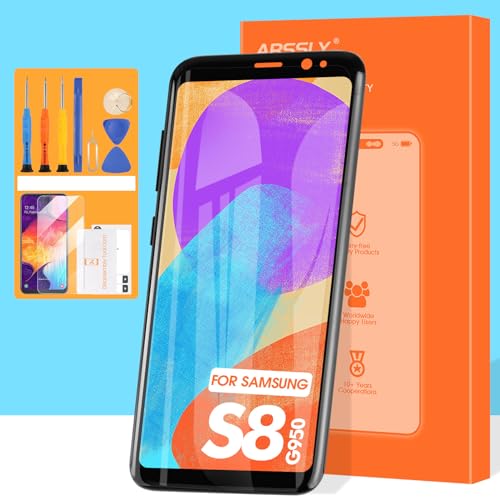 OLED for Samsung Galaxy S8 Screen Replacement, LCD Display for SM-G950F SM-G950U Touch Screen Digitizer Assembly with Repair Kits(Black with Frame)