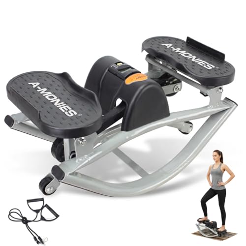 Lateral Rocking Fitness Stepper Home Workout Machine, Low-Impact Lateral Steppers for Knees and Joints, Portable Compact Side-to-Side Steppers for Legs, Glutes, Abs