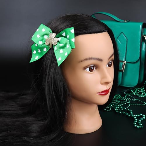 Needzo Saint Patrick's Bow con Trébol, Accesorio Festivo para el Cabello con Pinza de Cocodrilo, Adorno para el Cabello de San Patricio, Talla Única miniatura 2