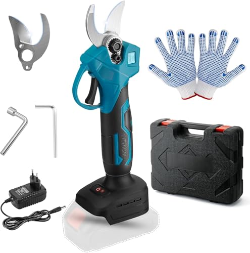 Ohne Batterie Elektrische Gartenschere for Makita, 15-30 mm Professionelle 21V Elektrische Astschere Schnittdurchmesser, Astschere, Rebschere, Baumschere, Akku Gartenschere