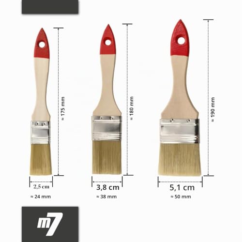 Miniatura 2 de M7 Brochas De Pintura De Madera, Set De 3 Piezas, 1 1.5 2 Pulgadas De Ancho, 30 , A0280-030100