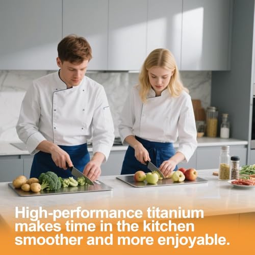 100% Pure Titanium Cutting Boards for Kitchen, Titanium Cutting Board Set of 3, 2025 New Food-Grade Chopping Board for Easy to Clean and Will Not Absorb Odors - Image 3