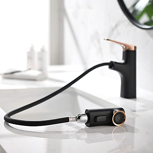 Mitigeur de douche et lavabo noir double mode chaud froid