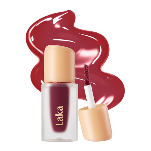 Image of Laka Fruity Glam Tint Mini | Glowing Korean Lip Tint with Hydrating Lightweight Texture | Buildable Color, Non-Sticky High Shine Gloss | K-Beauty Korean Makeup | #177 Flame, 0.07oz