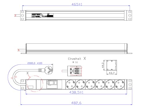 Bachmann 333.411 unité de distribution d'énergie 6 sorties pour rack 19 pouces - 3