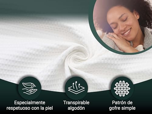 ZOLLNER Manta de 150 x 200 cm - 100% algodón - diseño Atemporal de Rombos - Color Blanco, Resistente y Transpirable - Lavable hasta 60 °C - Calidad de Ropa de Hotel - con certificación Oeko Tex® - imagen 3