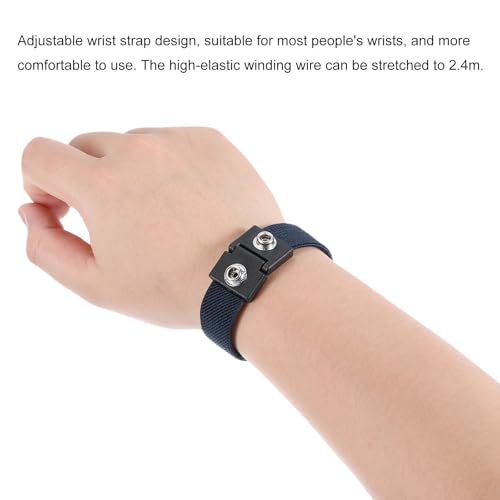 Image of MECCANIXITY 3Pcs Anti Static Wrist Strap, Dual Circuit Antistatic Bracelet Adjustable Cordless for Computer Electronics Repair Deep Blue