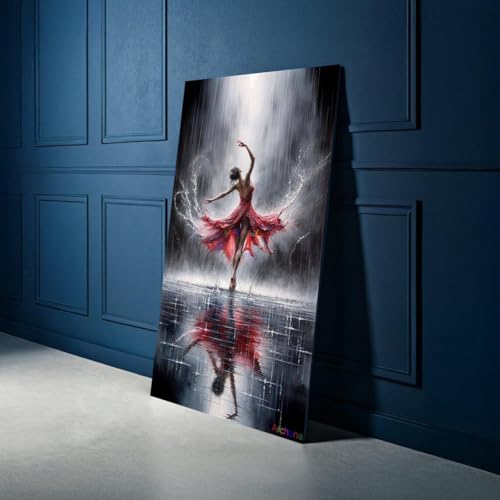 Tableau sur toile peinture élégante en mouvement ballerine cadre intérieur 70x130