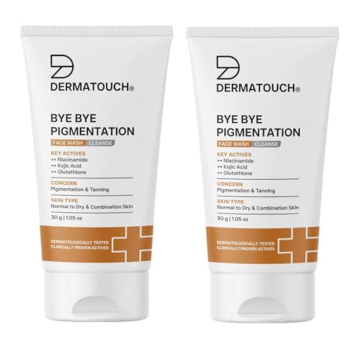 Image of DERMATOUCH Bye Bye Pigmentation Face Wash | Anti Pigmentation Face Wash for Men and Women with Niacinamide, Kojic Acid, & Glutathione | 30g (Pack of 2)