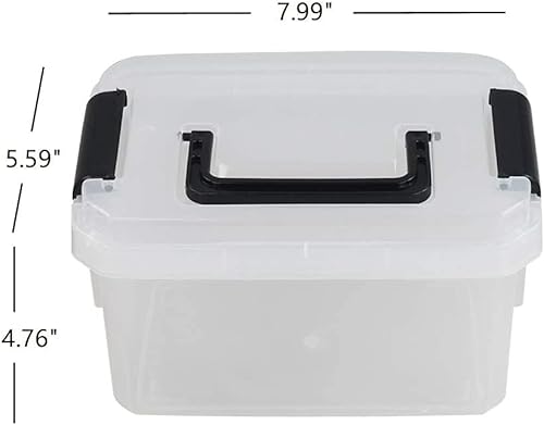 Miniatura 3 de Cajas de almacenamiento de plástico, paquete de 4 cubos pequeños transparentes con tapas