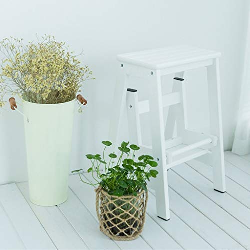 Tabouret pliant échelette à 2 couches blanc pour cuisine - 5