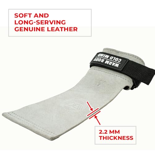 Image of WARM BODY COLD MIND Leather Hand Grips - NO Holes for Weightlifting, Powerlifting, Gymnastics, Cross Training, Pull-Ups, Weight Lifting, Wrist and Palm Protection