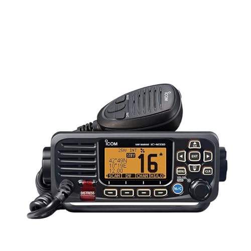 Icom M330ge Transceptor VHF con Receptor GPS, Unisex, Negro