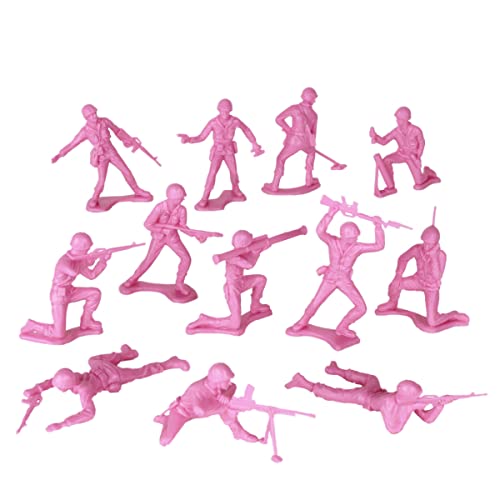 TimMee Plastic Army Men - Pink 48pc Toy Soldier Figures - Made in USA - Thumbnail 3