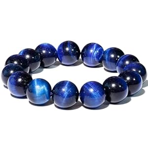 Wizock Handmade 14mm Round Beads Mens Bracelet Unisex Gem Semi Precious Gemstone Stretch Beaded Bracelets for Women 7 Inches