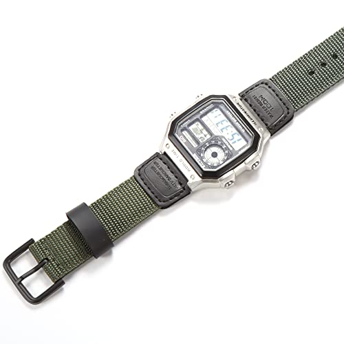 Image of 18mm Nylon strap Compatible with Casio AQ-S810W AE1200WH SGW-300H 400 500 MRW-200H Men's weave Watch Band