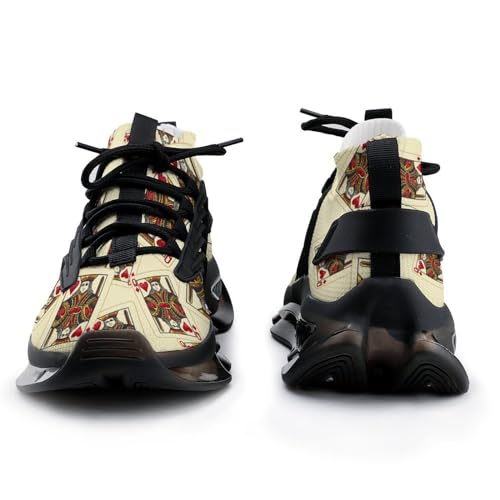 Queen of The Hearts Playing Card Poker Men's Running Shoes Fashion Walking Sneakers Lightweight Casual Sports Shoes for Women2