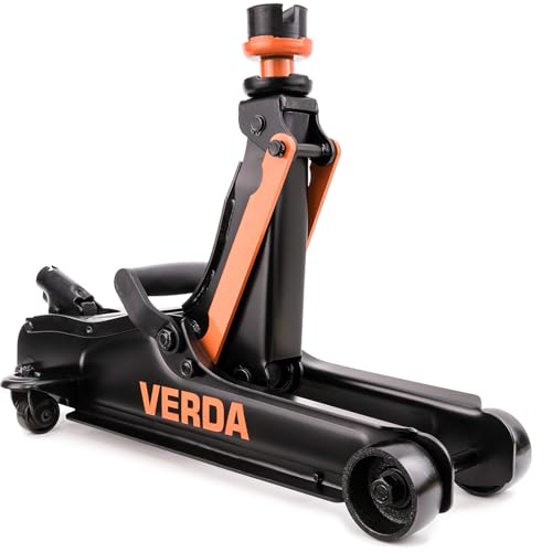 Verda Hydraulischer Wagenheber 2,5T, 85-365 mm + 3X Gummi + Arbeitshandschuhe Autoheber...