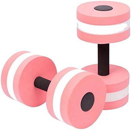 Aquatic Exercise Dumbbells, Qzc 2PCS Foam Dumbbells Fitness Barbells Exercise Hand Bars Water Aerobics Fitness Provides Resistance for Water Aerobics Fitness and Pool Exercises Aqua Dumbbell Set