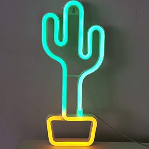 OSALADI Cactus Neon Sign Batería Cactus Night Light Cover
