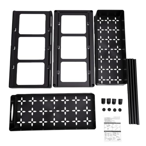 Asixxsix organizador de almacenamiento debajo del fregadero, 2 niveles, color negro, con cajones extraíbles y construcción en plástico ABS para cocina y baño miniatura 7