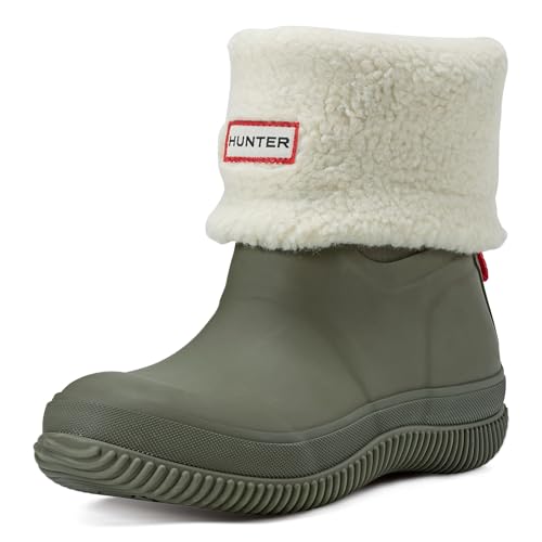 Hunter Women's Thunor Waterproof Bootie, Medium Green, 9 Medium