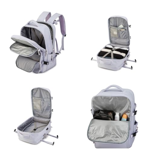 Kinmac Extra Large Travel Backpack,360° Cushioned Laptop Backpack with USB Charging Port For 15.6 inch to 17 inch Laptop (Purple)2