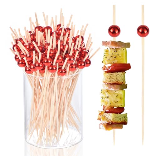JtmyAota 100 Pcs Fancy Toothpicks for Appetizers, 4.7 Inch