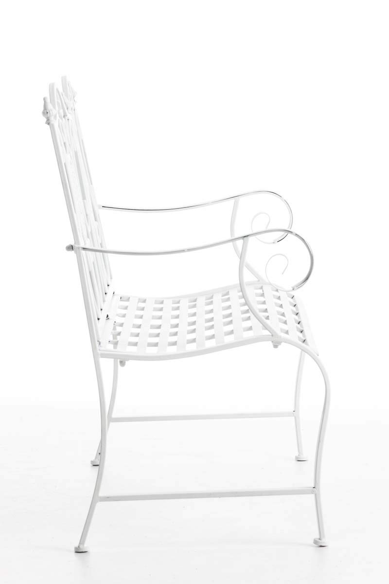 CLP Panchina da Giardino Punjab in Ferro Laccato - Panca Nostalgica Alto Schienale - Panca Stile Rustico per Esterno - Panchina Rétro Resistente ca. 120x50cm, Colore:bianco