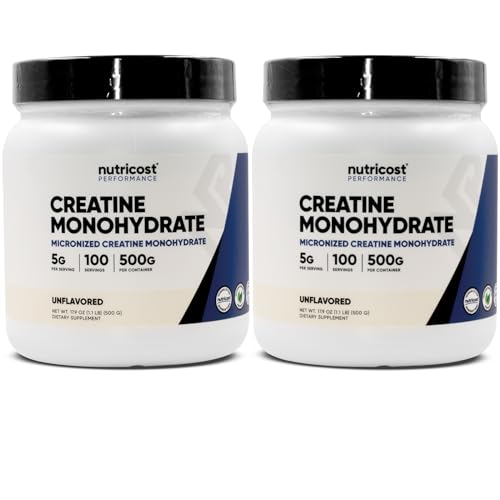 Nutricost Creatine Monohydrate Powder (2 Pack) - 5g per Serving, ...