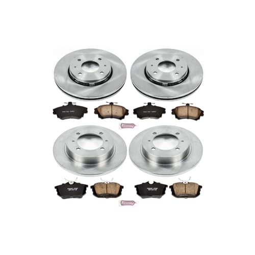 Image of PowerStop Front and Rear Brake Kit for Volvo S40 2000-04 | Volvo V40 2000-04 - Z17 Ceramic Brake Pads & Disc Rotors Replacement, KOE912