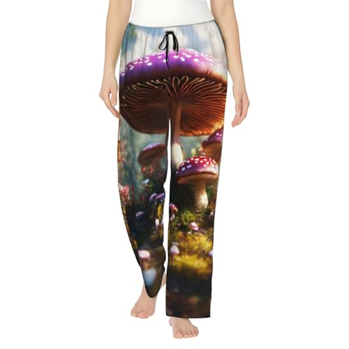 Pantalon de pyjama champignons EdWal pour femme, bas de nuit S-3XL