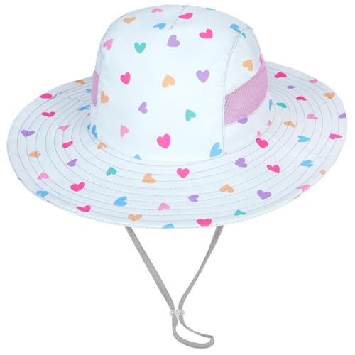 Image of Kids Sun Hat for Toddler Girls Unicorn Bucket Hats UV Protection Summer Hat for Kids Wide Brim Fishing Hat 2-8 Years