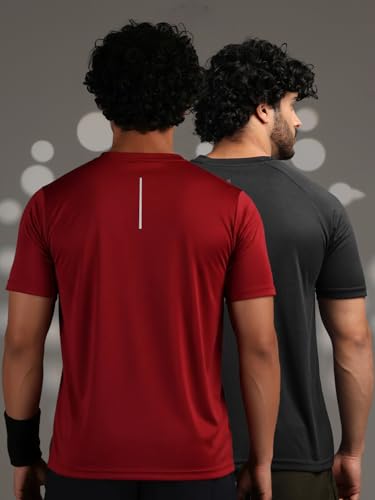 Image of CHKOKKO Gym Tshirt for Men Workout Regular Fit Sports Activewear Man Tshirts with Round Crew Neck and Half Sleeves for Yoga Running&Outdoor Activities