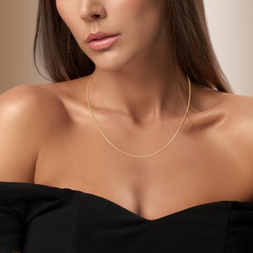 Italian 1.3mm Snake Chain 18K Gold Plated 925 Sterling Silver Chain Necklace for Women, Non-Tarnish, Tangle-Free, Silky-Smooth, Gift-Ready Luxury Chain 5