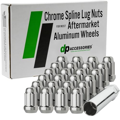 Image of DPAccessories Lug Nuts Compatible with 2016-2023 Toyota Tacoma | Chrome Spline Style | Aftermarket Aluminum Wheels Only | Set of 24 Wheel Nuts & 1 Tool | DTOTAC03A-CH /1