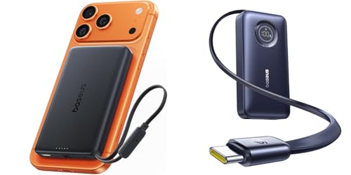 Baseus Qi2.2 25W Slim 10000mAh Power Bank con cable USB-C integrado