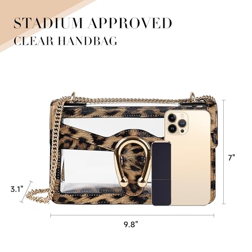 Image of Joryin Women's Stadium Approved Crossbody Bag for Women, Small Clear Bag Shoudler Purse with Chain Strap