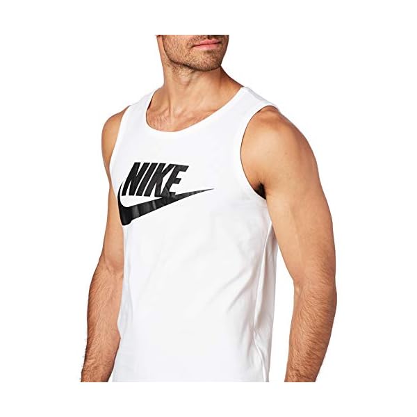 Nike Sportswear Mens Futura Icon Tank Sleeveless Top AR4991-101 Size S White/Black - Image 3