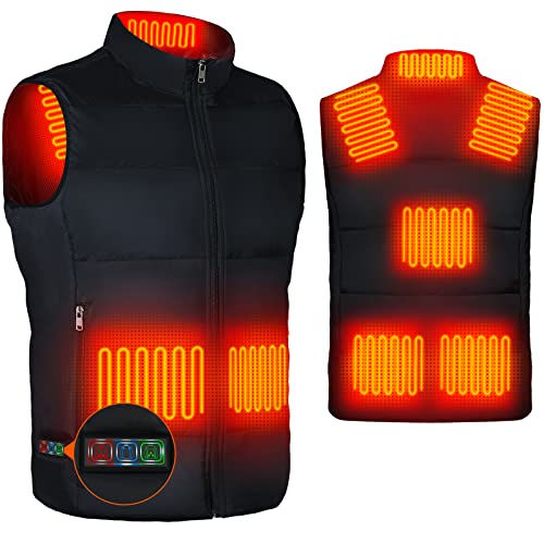 DOACE Heated Vest for Women and Men, Smart Electric Heating Vest Rechargeable, Warming Heated Jacket, Lightweight Heated Coat for Skiing Fishing Camping Hunting Motorcycle, Battery Not Included