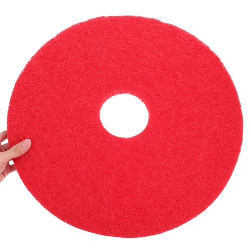 Tampon de nettoyage rouge SHINEOFI 43,2 cm pour machine de sol robuste - 3
