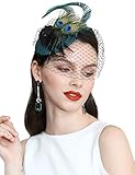 Retro Elegante Fascinator Hut: geeignet für 20/30er Jahre Gatsby Party, Hochzeit Party, Cocktail Party, englische Tee Party, Abschlussball, Halloween Kostüm, jährlicher Karneval oder andere festliche Anlässe.