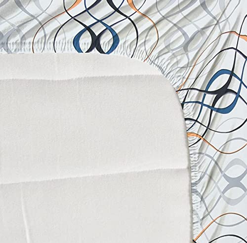 Image of Castiqa Elastic Fitted Supersoft Premium Brushed Cotton 200TC King Size Bedsheets with 2 Pillow Covers (Fits Upto Mattress of 10 Inches) (King (72x78), Sketchered)