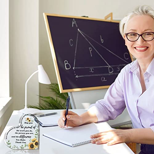 Thank You Gift For Women Inspirational Gifts Coworker Gifts Office Gift For Colleague Leaving Job Gifts Farewell Gift Appreciation Gifts For Friends Nurse Teacher Keepsake (Sunflower Heart) #TOP6