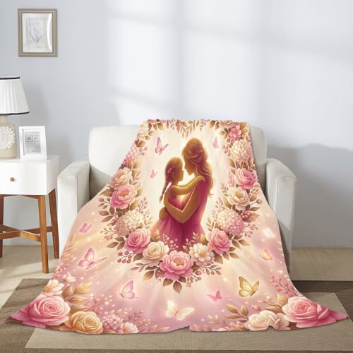 Couverture pelucheuse légère pêche | Jeté de lit imprimé papillons - 7